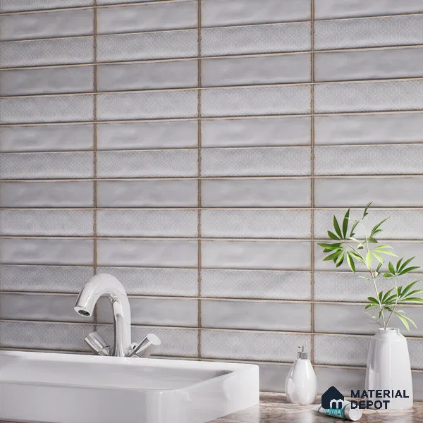 Faux Subway  Tile TL 07257 C Sintra 5006 Luster 1 ft x 1 ft Ceramic Matte Finish - 9 mm  | 2 mm Spacer is Mandatory | Please Expect a Slight Variation of Pattern (Sample)